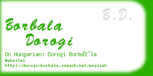 borbala dorogi business card